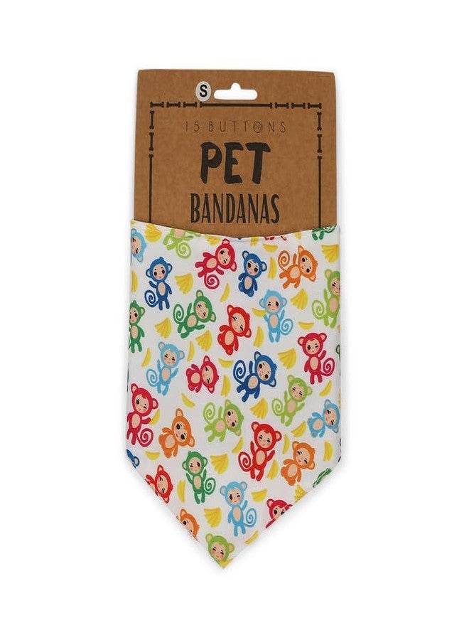 15 BUTTONS Monkey Printed Bandana for Dogs | Super Soft Light Weight | Comfortable & Breathable Dog Clothing | Adjustable Trendy Printed Bandana with Elegant Design (S) - Image 2
